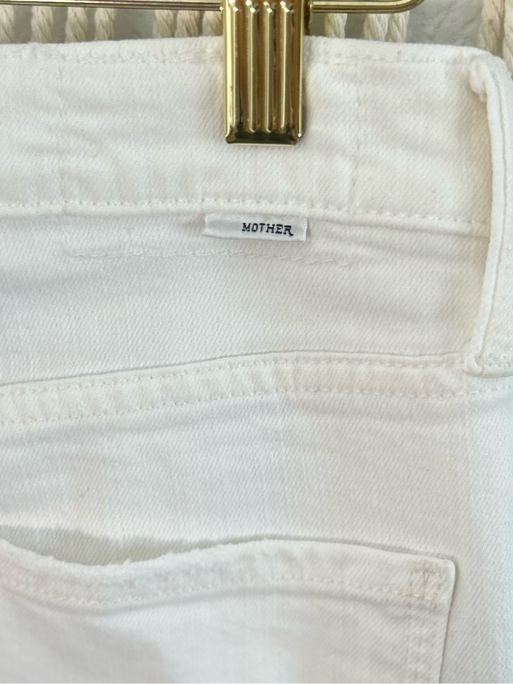 MOTHER SUPERIOR The Tripper white HighRise Straight-Leg Jeans with Knee Distress - Picture 7 of 16